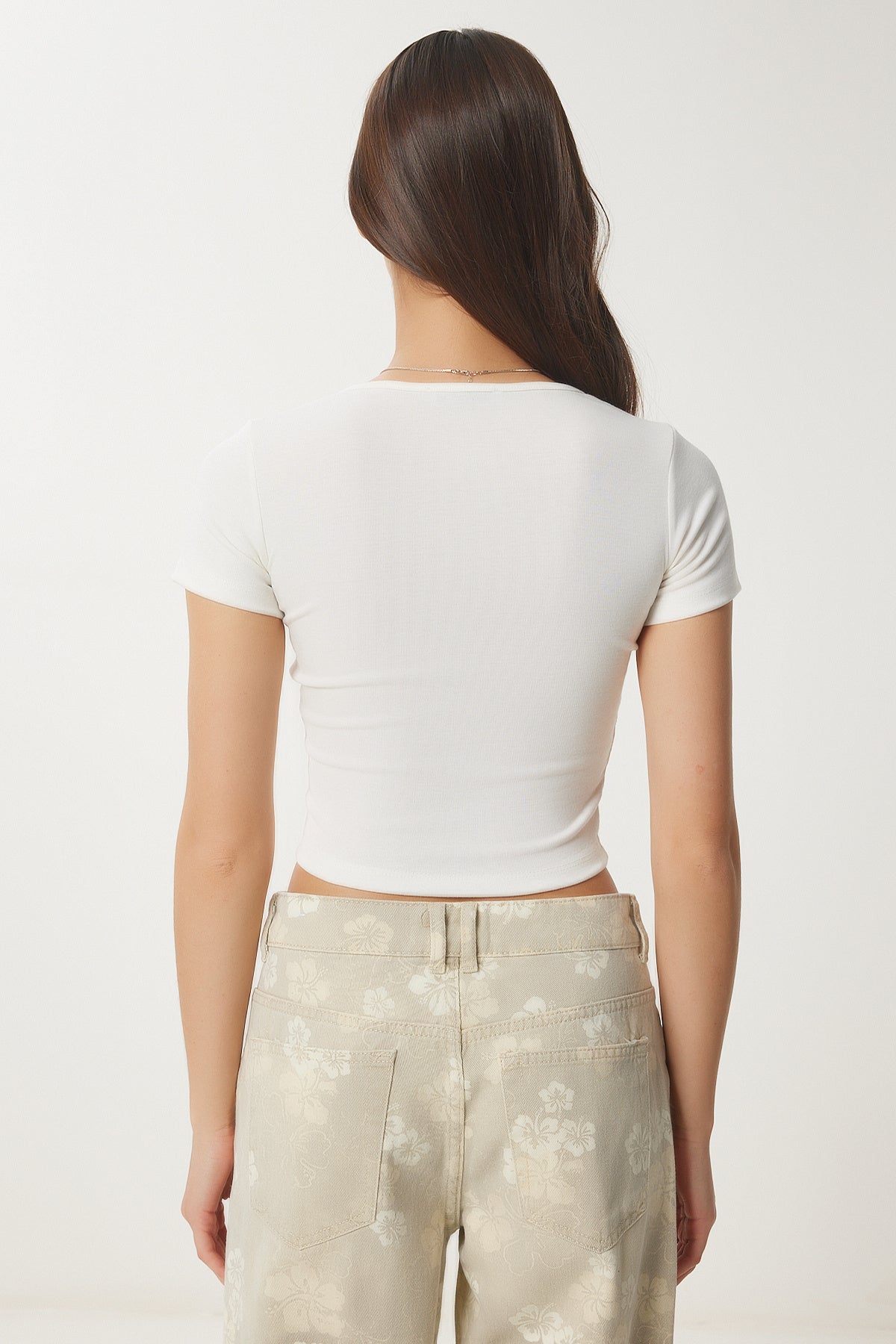 Kemik Basic Crop Örme Bluz FW00007