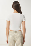 Kemik Basic Crop Örme Bluz FW00007