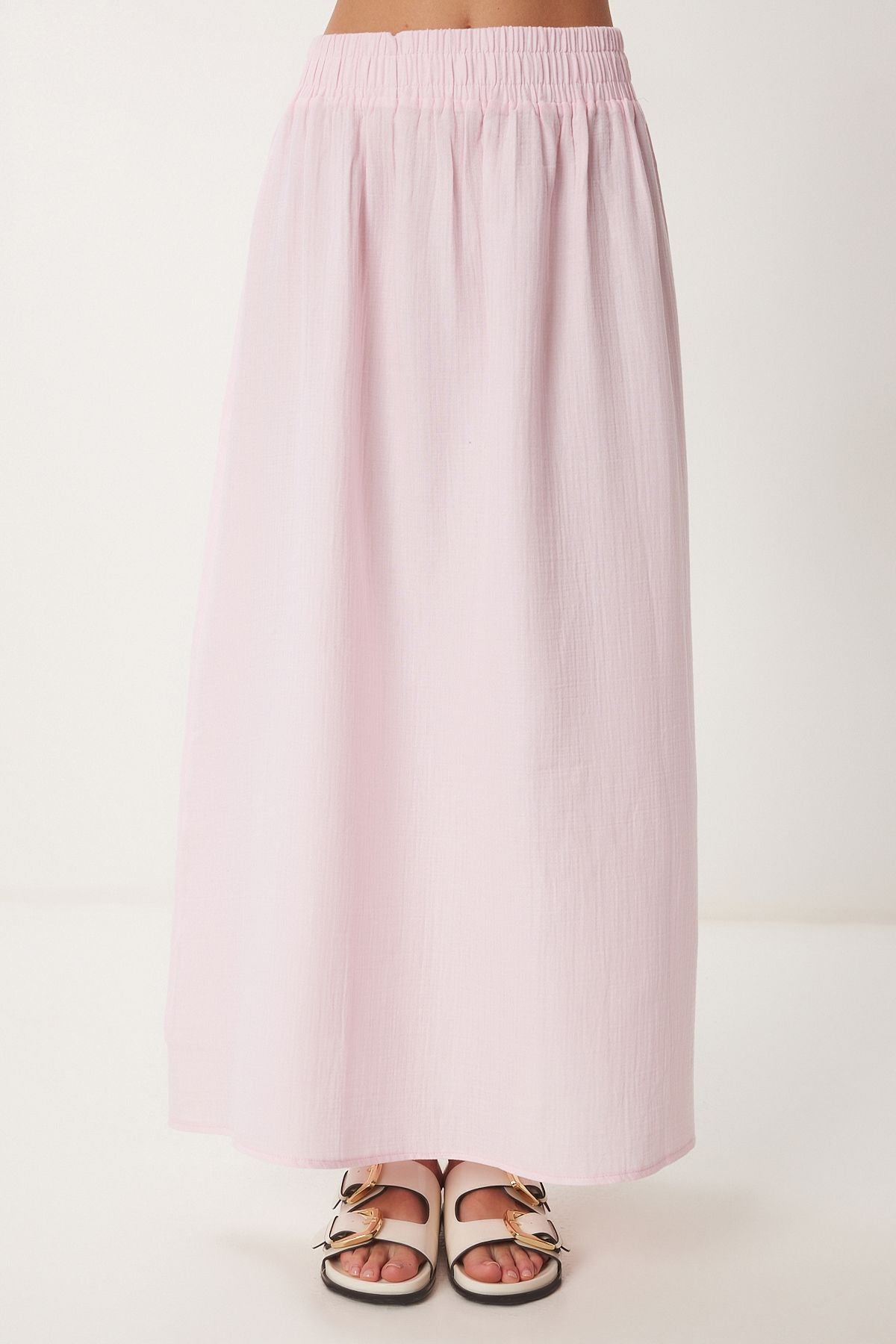 Pembe Müslin Bluz Etek Takım RV00206
