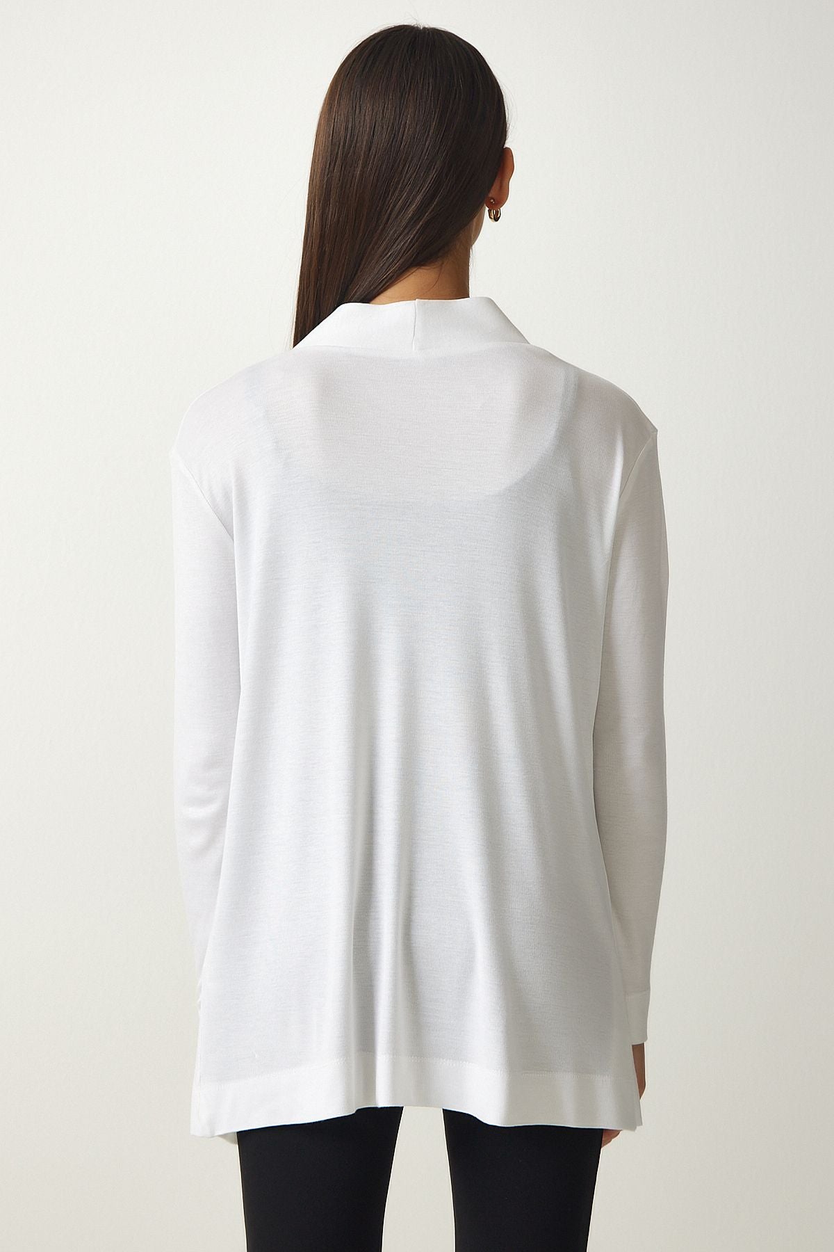 Ekru Oversize Örme Ceket Hırka UB00222