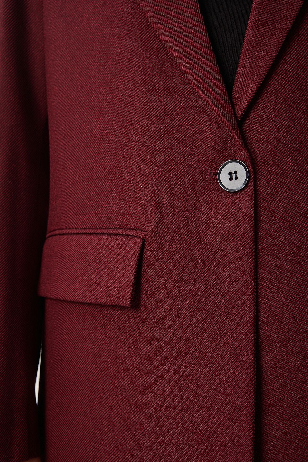 Bordo Vatkalı Dokuma Blazer Ceket HL00005