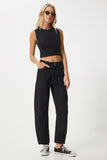 Siyah Yüksek Bel Baggy Jean Pantolon UT00006