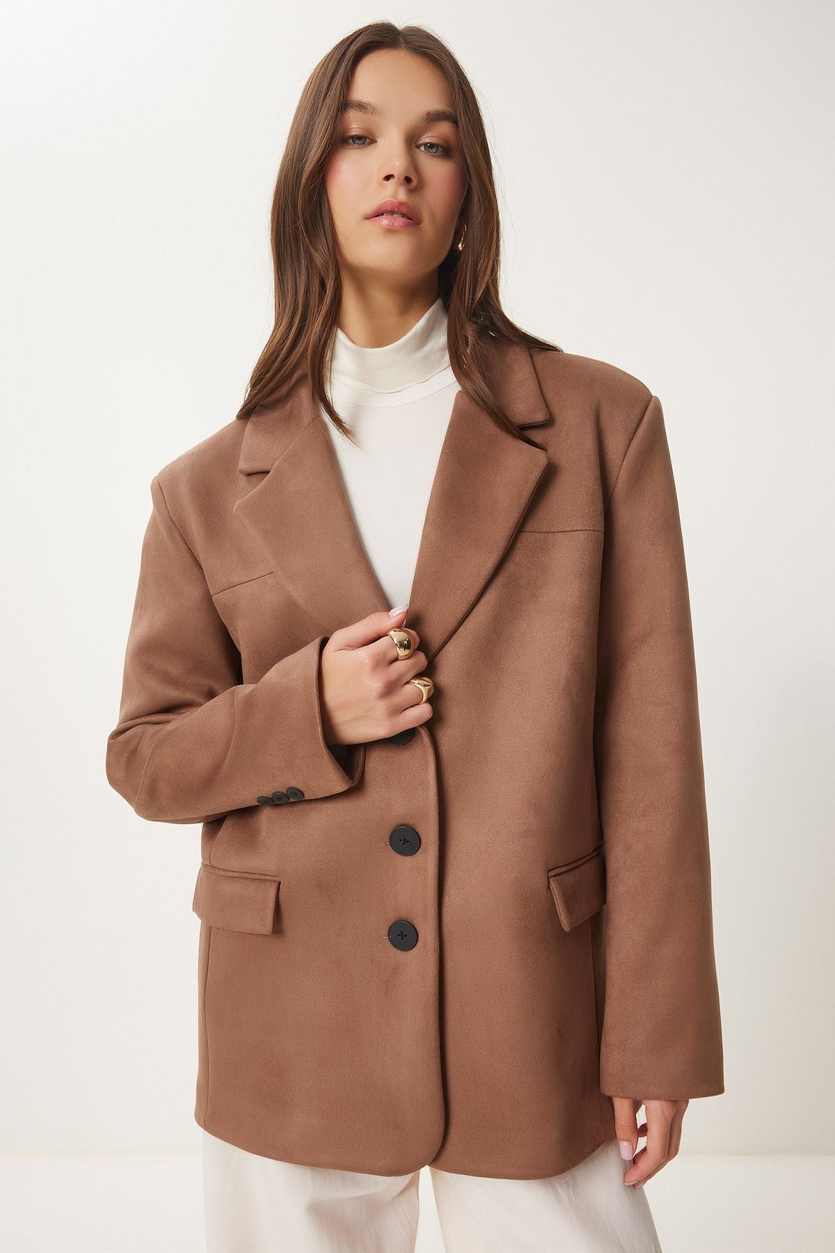 Vizon Premium Süet Blazer Ceket FN03443