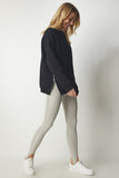 Siyah Fermuar Detaylı Şardonlu Örme Sweatshirt UB00148