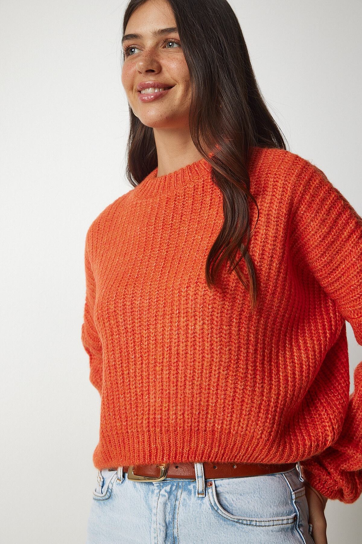 Oranj Balon Kollu Basic Triko Kazak BV00098