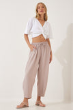 Krem Keten Şalvar Pantolon CI00036