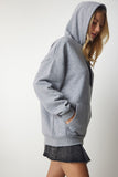 Gri Kapüşonlu Örme Sweatshirt EW00001