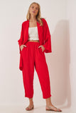 Kırmızı Kimono Pantolon Takım DZ00046