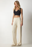 Krem Fitilli Triko Pantolon Kİ00096