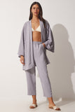Gri Kimono Pantolon Takım DZ00046