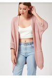 Pembe Oversize Uzun Cepli Triko Hırka AS00003