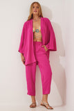 Koyu Pembe Kimono Pantolon Takım DZ00046