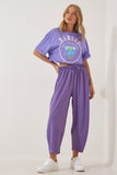 Lila Ayrobin Şalvar Pantolon CI00036