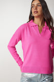 Fuşya Polo Yaka Basic Kazak bv00094