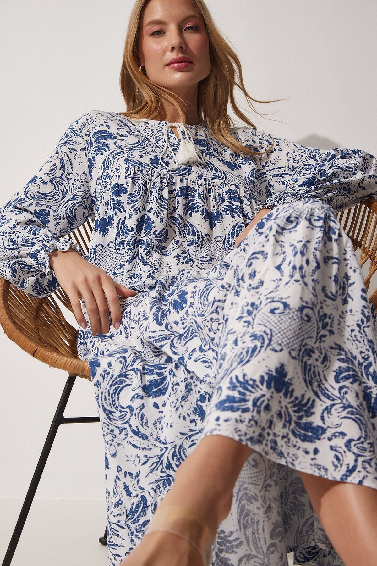 Desenli Oversize Yazlık Elbise