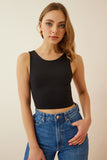 Siyah Askılı Sandy Crop Bluz PG00057