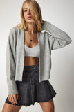 Gri Basic Triko Hırka PJ00001