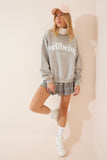 Gri Baskılı İnce Şardonlu Sweatshirt DZ00058