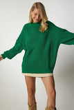 Koyu Yeşil Oversize Basic Triko Kazak mx00126