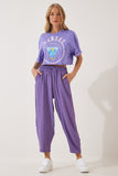 Lila Ayrobin Şalvar Pantolon CI00036