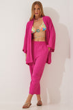 Koyu Pembe Kimono Pantolon Takım DZ00046