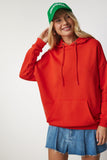 Oranj Kapüşonlu Şardonlu Basic Sweatshirt SM00153