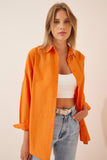 Açık Oranj Oversize Uzun Basic Gömlek DD00842
