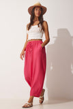 Koyu Pembe Cepli Ayrobin Şalvar Pantolon OH00046