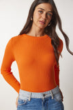 Oranj Bisiklet Yaka Fitilli Triko Kazak BP00147