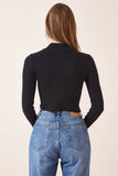 Siyah Beyaz 2' li Paket Fitilli Balıkçı Yaka Crop Örme Bluz GT00214