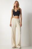 Krem Fitilli Triko Pantolon Kİ00096