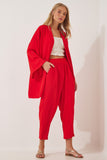 Kırmızı Kimono Pantolon Takım DZ00046
