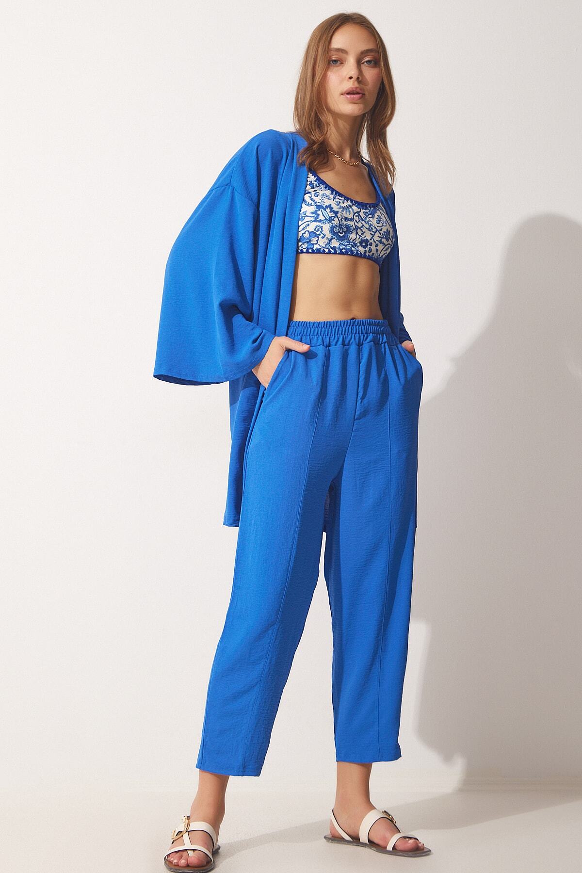 Koyu Mavi Kimono Pantolon Takım DZ00046