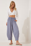 Gri Keten Şalvar Pantolon CI00036