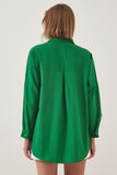 Canlı Yeşil Oversize Uzun Basic Gömlek DD00842