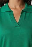 Koyu Yeşil Polo Yaka Basic Kazak bv00094