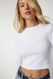 Siyah Beyaz Basic 2'Li Paket Örme Crop Bluz ub00132