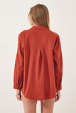 Kiremit Oversize Uzun Basic Gömlek DD00842