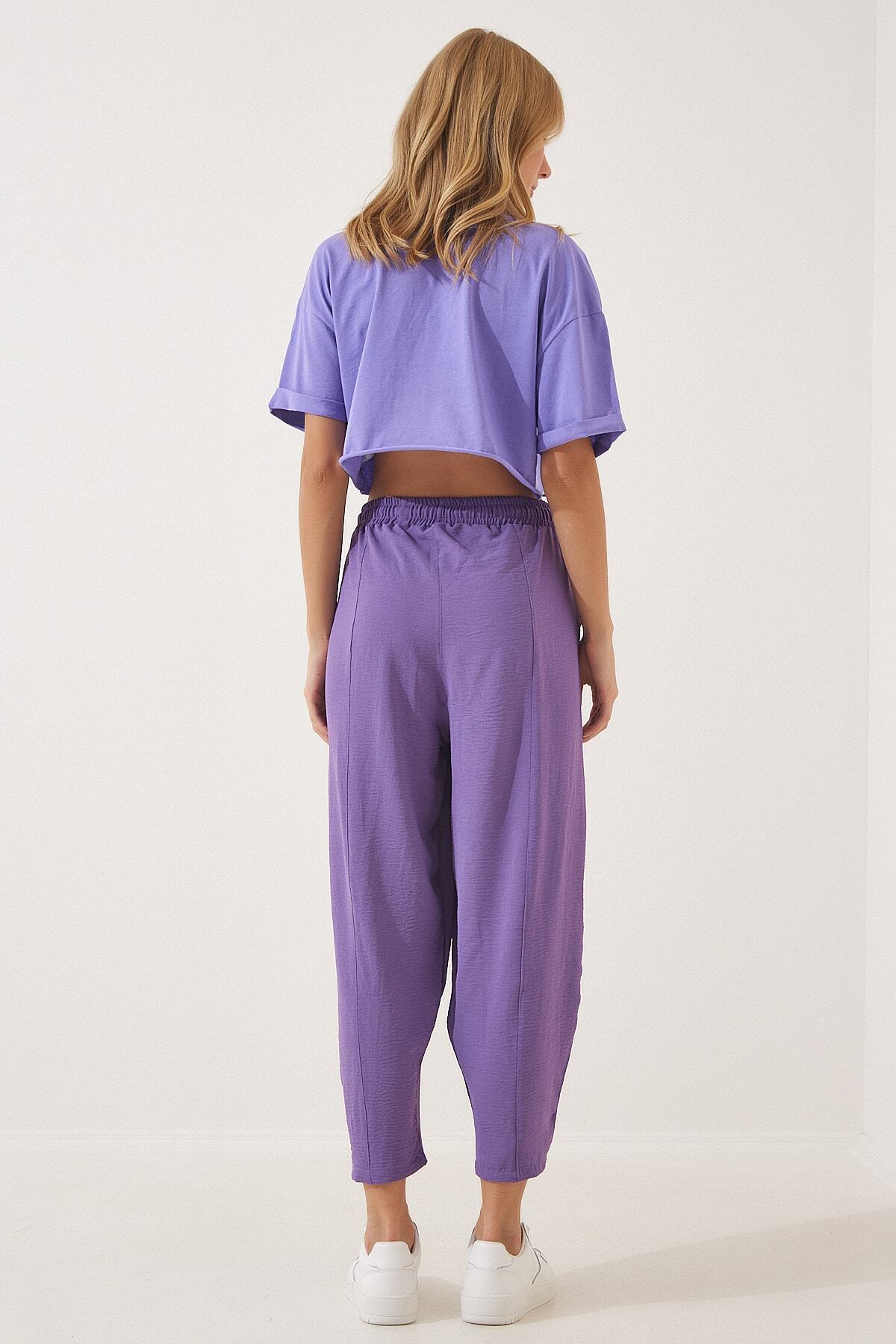 Lila Ayrobin Şalvar Pantolon CI00036