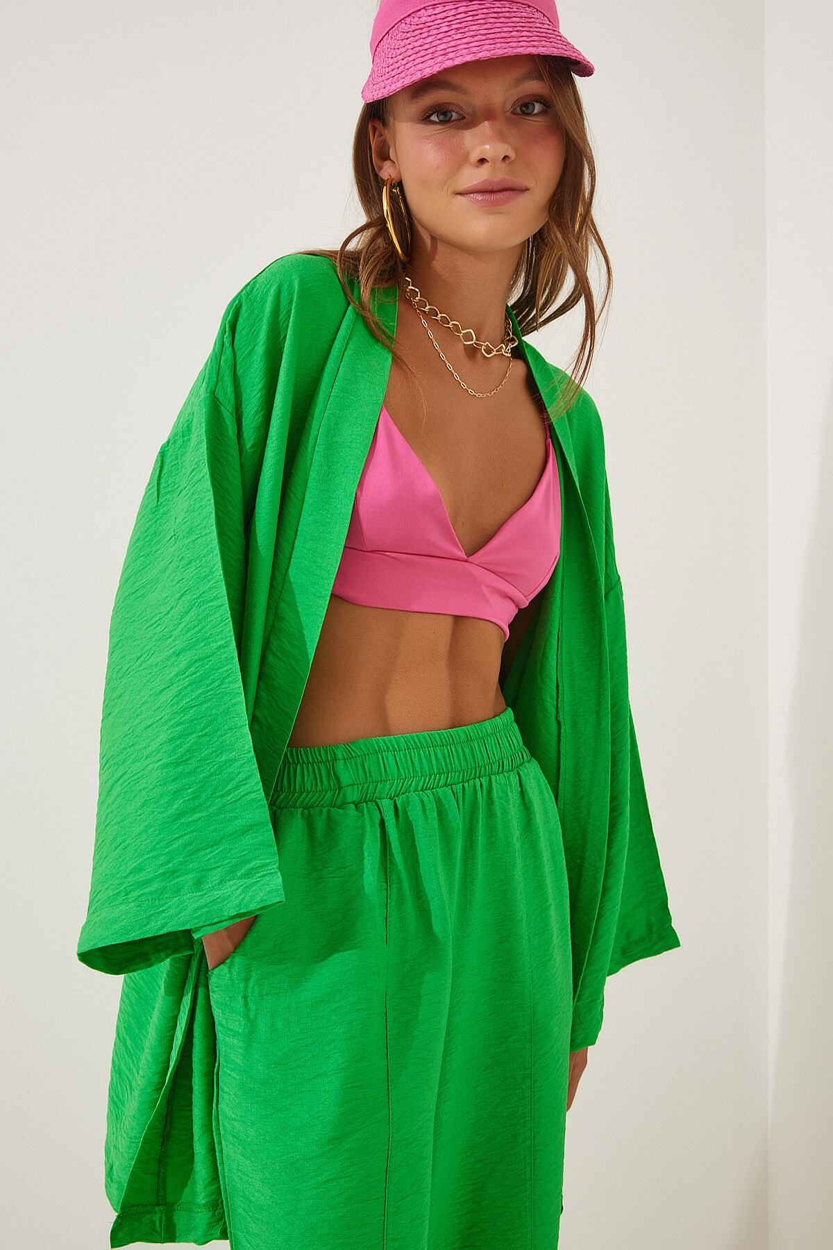 Yeşil Kimono Pantolon Takım DZ00046