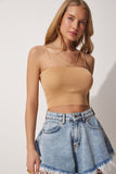 Bisküvi Askılı Crop Triko Bluz PN00071
