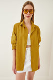 Hardal Oversize Uzun Basic Gömlek  DD00842