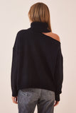 Siyah Cut Out Detaylı Balıkçı Yaka Triko Kazak PN00068