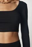 Siyah Crop Etek Sandy Örme Takım DZ00103