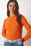 Oranj Bisiklet Yaka Fitilli Triko Kazak BP00147