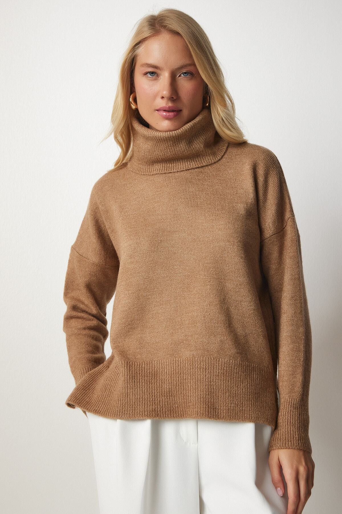 Camel Balıkçı Yaka Triko Kazak MX00128