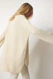 Krem Balıkçı Yaka Oversize Triko Kazak YY00164