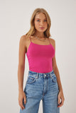 Koyu Pembe İp Askılı Örme Body Bluz LD00018
