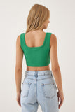 Yeşil Askılı Fitilli Crop Örme Bluz GT00030