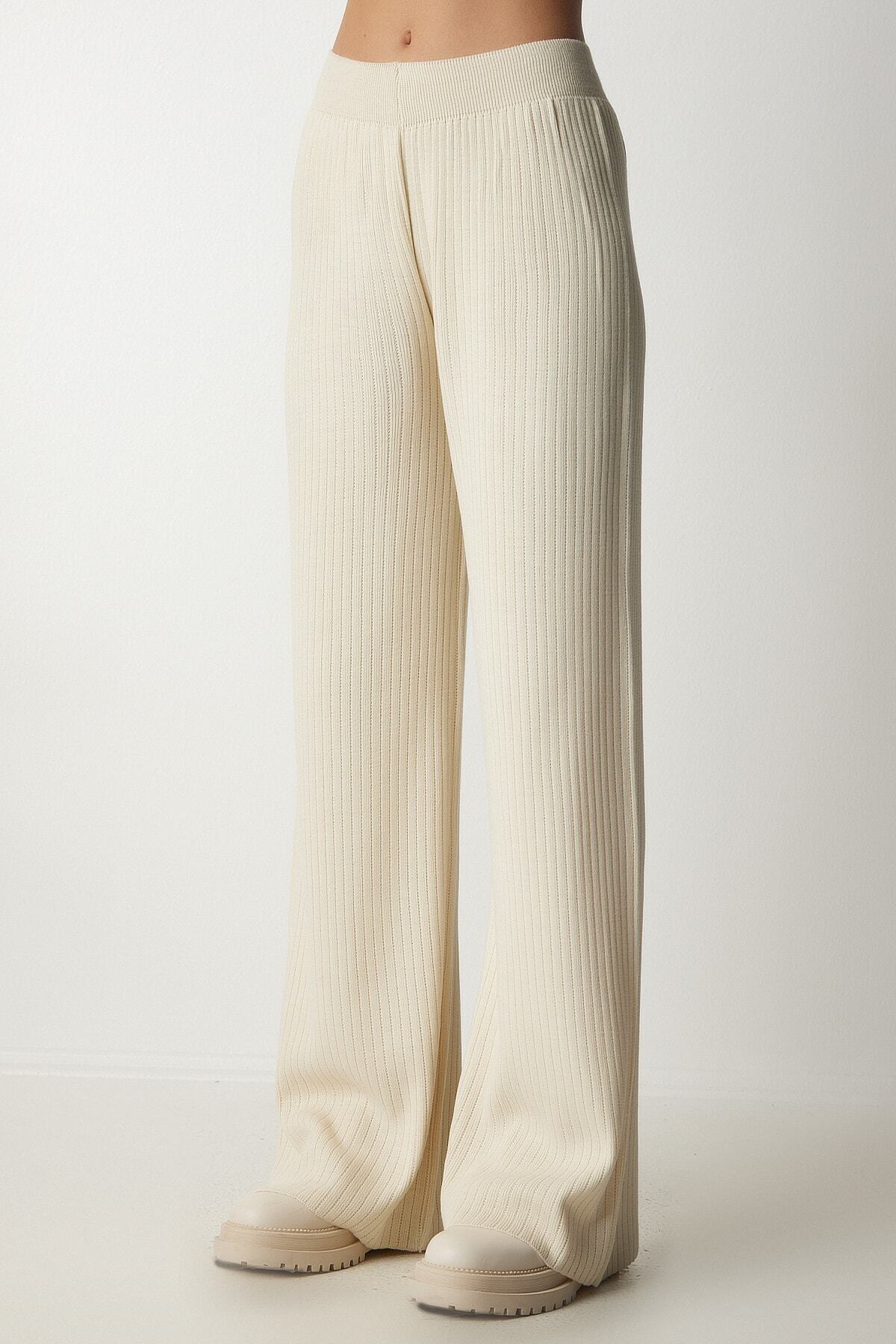 Krem Fitilli Triko Pantolon Kİ00096
